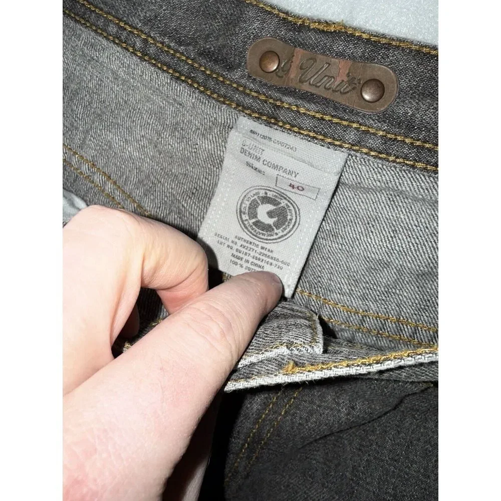 Vintage‎ G Unit Shorts Mens 40 Gray Denim Baggy Y2K Jorts Skater Hip Hop Grunge